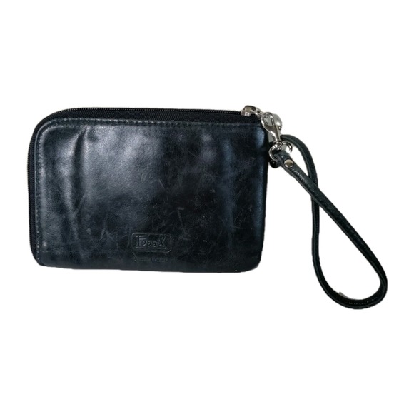 Fossil Black Leather Wristlet - Picture 1 of 6